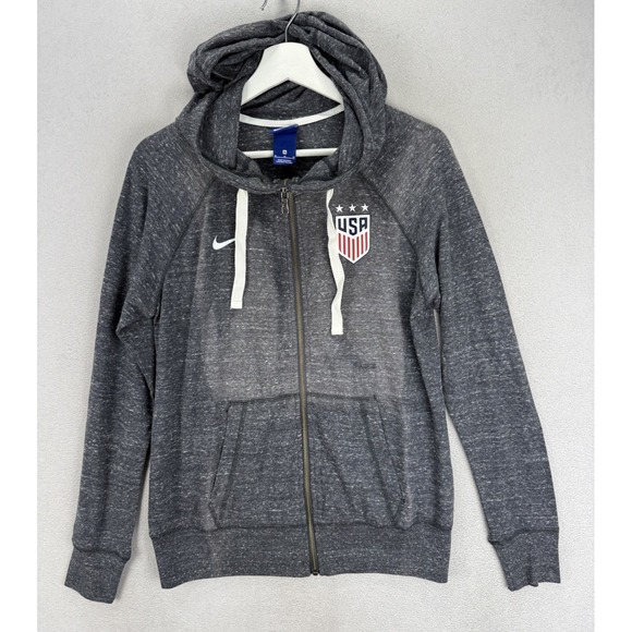 Nike Women's Size Medium‎ USWNT USA Soccer Team Gray Full Zip Hoodie Sweater - Picture 1 of 8